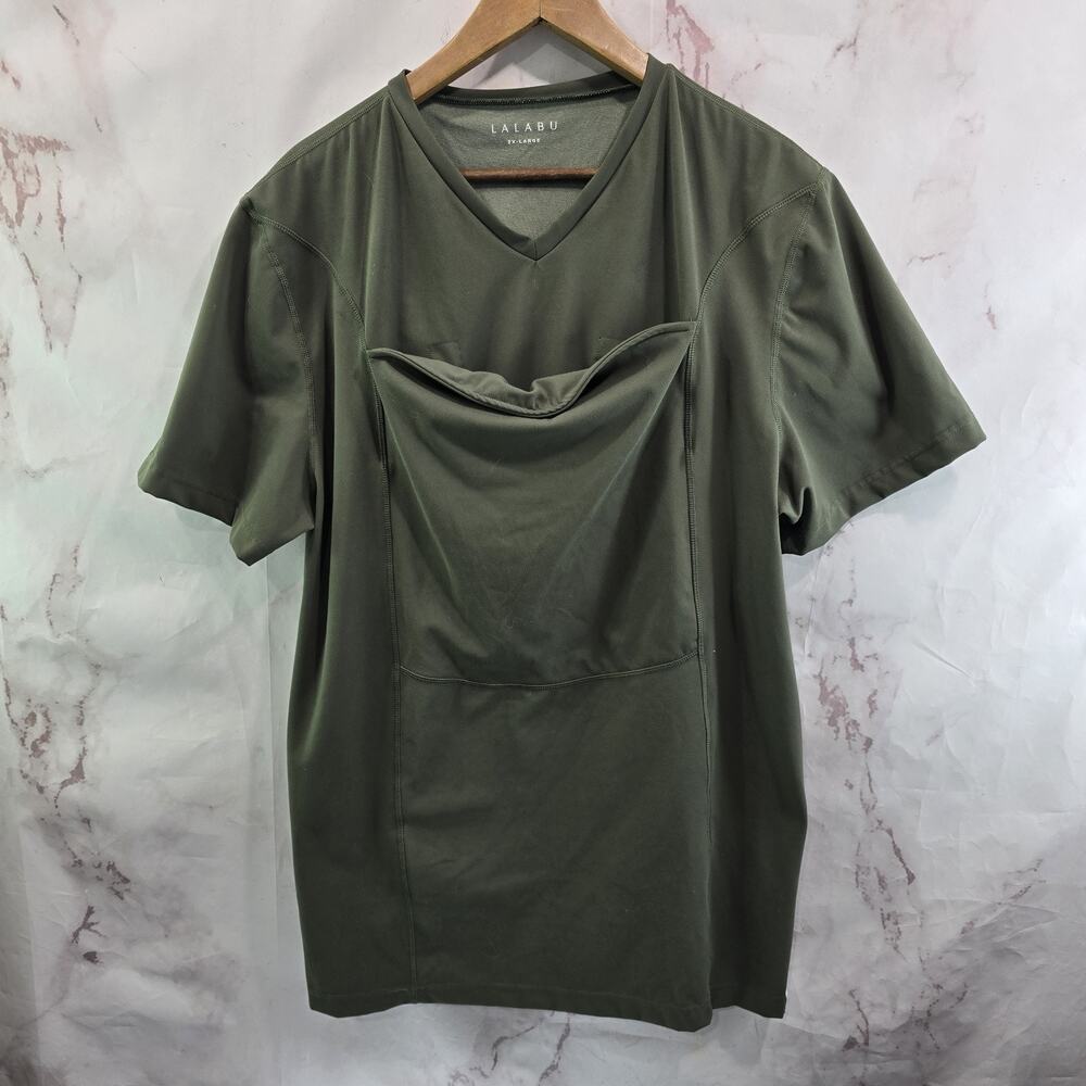 Lulabu Dad Shirt Size 2XL Green Baby Wearing Carrying Carrier Sling Tee V
